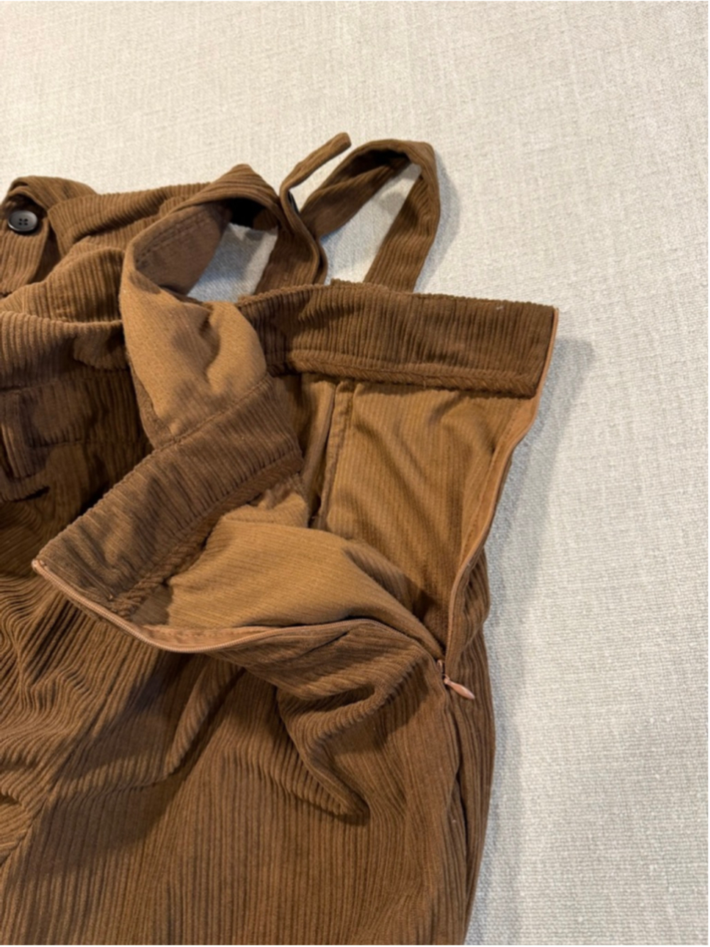 CIDER Brown Corduroy Overalls Women Wide Leg Jumpsuits Adjustable Straps XL - Picture 10 of 10